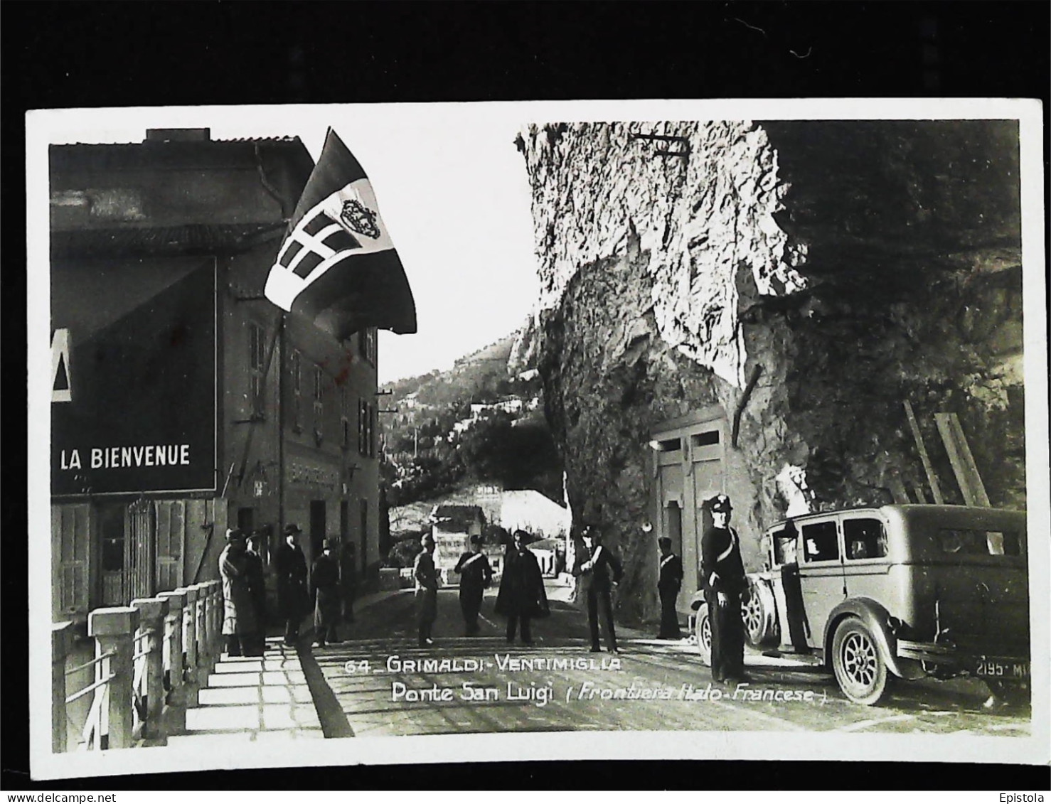 ► DOUANE DOUANIERE Italie, Grimaldi-Ventimiglia, Ponte San-Luigi, Frontera Italo-Francese  -Cpa  Animation Automobile - Zoll