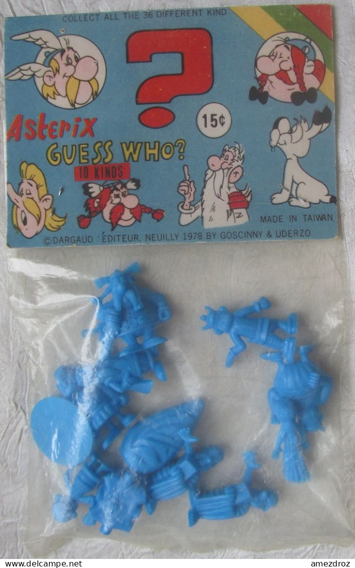 Lot Figurines Monochrome Bleue Astérix Devine Qui - Taiwan 1978  (14B) - Asterix & Obelix