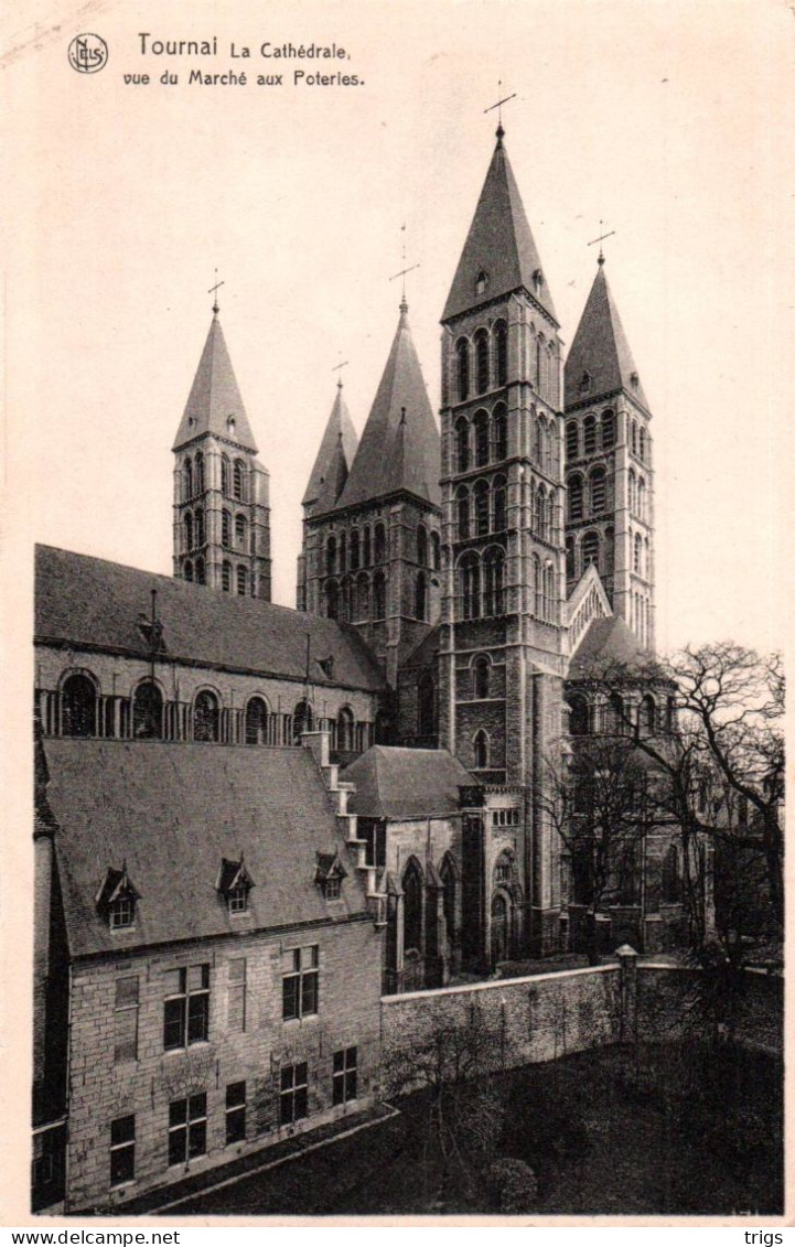 Tournai - La Cathédrale Vue Du Marché Aux Poteries - Tournai