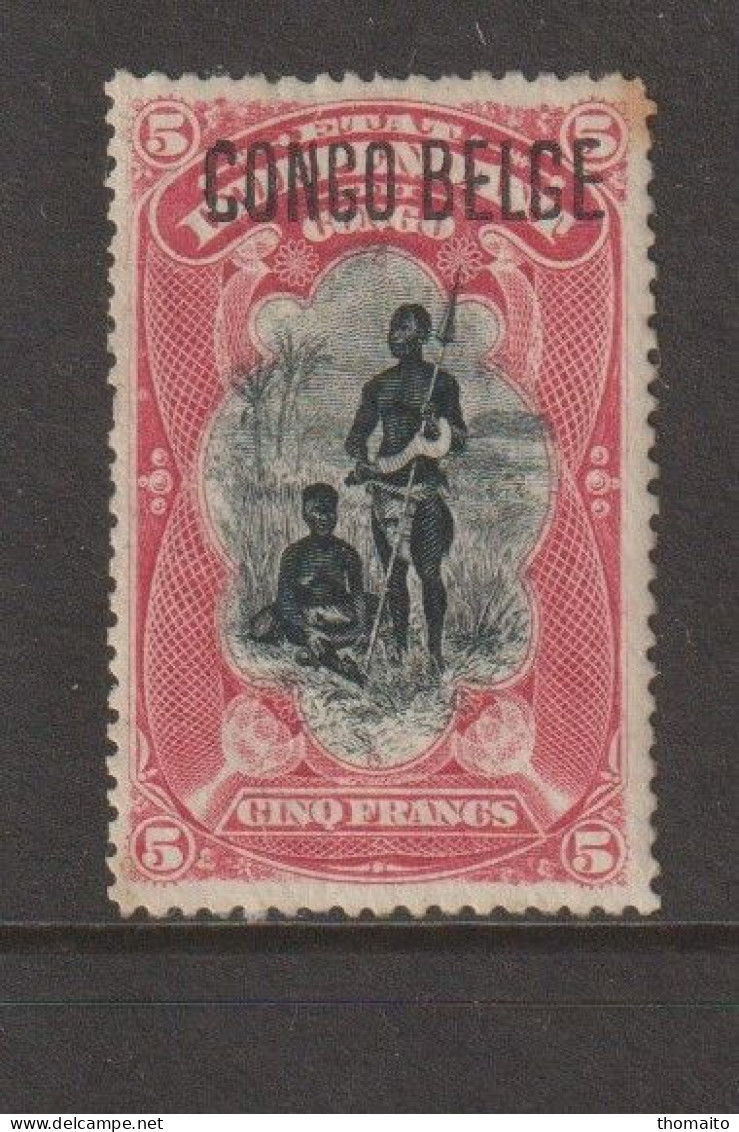 Belgisch Congo Belge - OBP/COB 48 - 5 Fr Mols Typografisch - MH*/NC - Roest/Rust - Unused Stamps