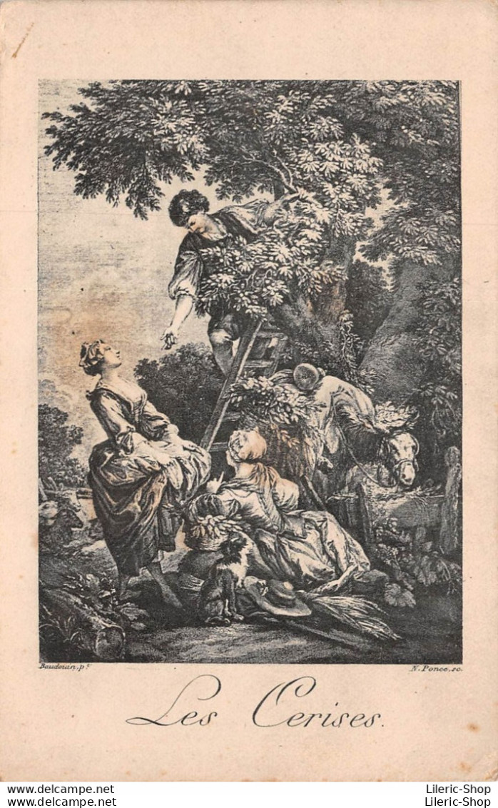 Publicité Cirage Végétal Reproduction De La Gravure De Nicolas Ponce D'après P.A Baudouin "les Cerises" - Publicité