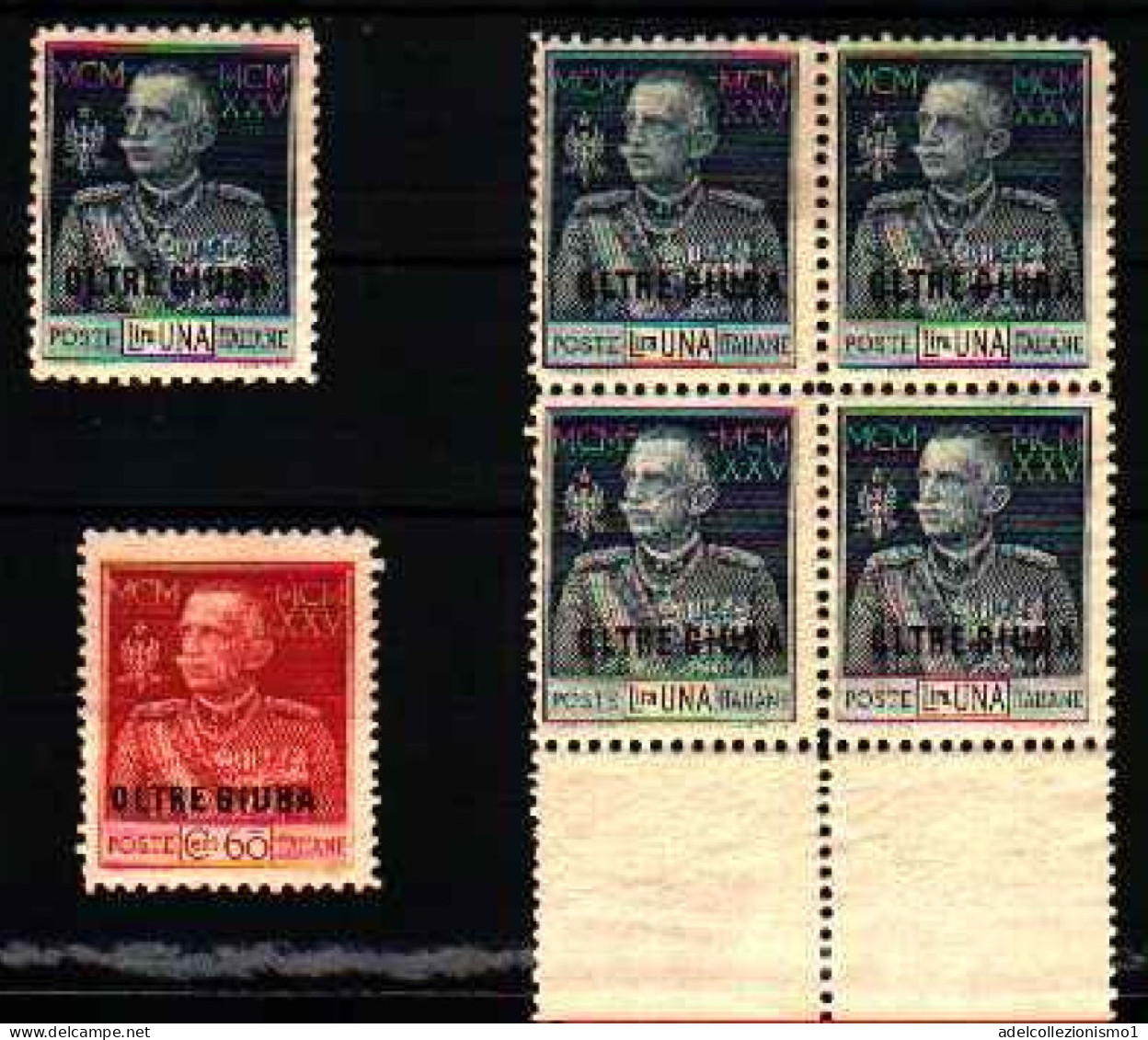 48557) OLTREGIUBA LOTTO Giubileo Del Re Vittorio Emanuele III - 1925 -  4 MNH**-  2 MLH* - Oltre Giuba