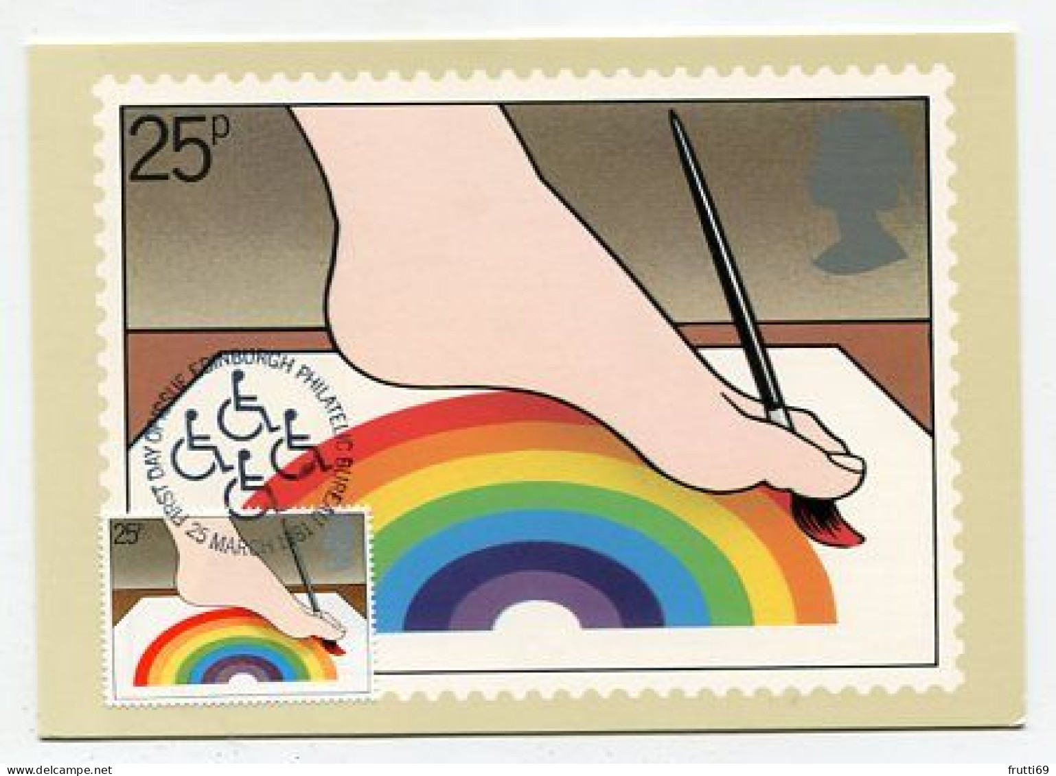 MC 144450 GREAT BRITAIN - International Year Of Disabled People - Foot Artist - Carte Massime