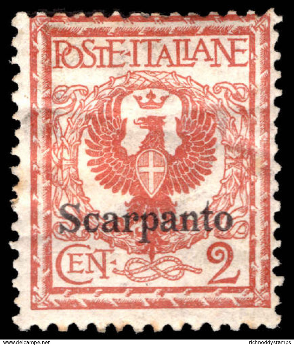 Scarpanto 1912-21 2c Orange-brown Lightly Mounted Mint. - Aegean (Scarpanto)