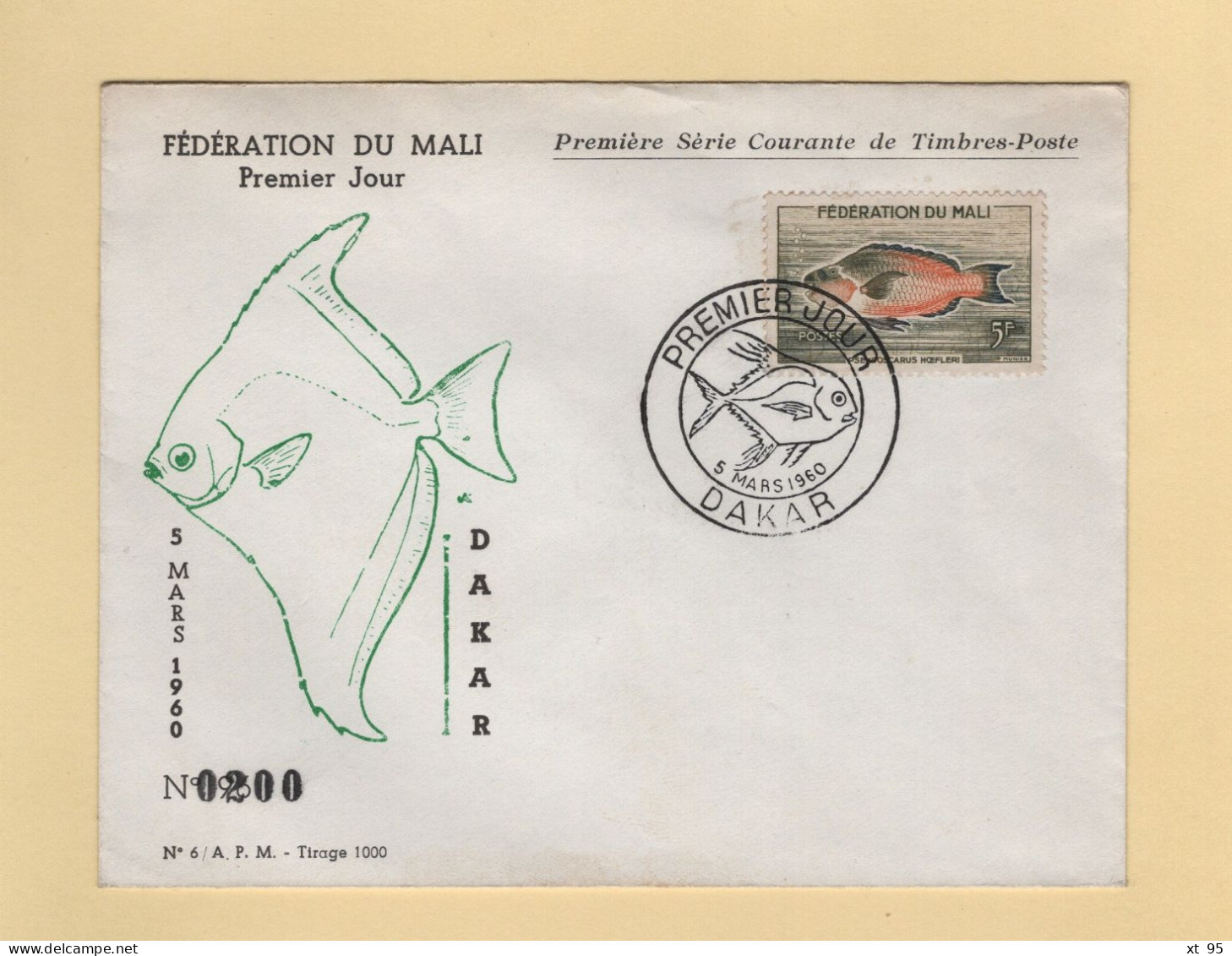 Mali - FDC - N°2 - Poisson - 1960 - Dakar - Mali (1959-...)