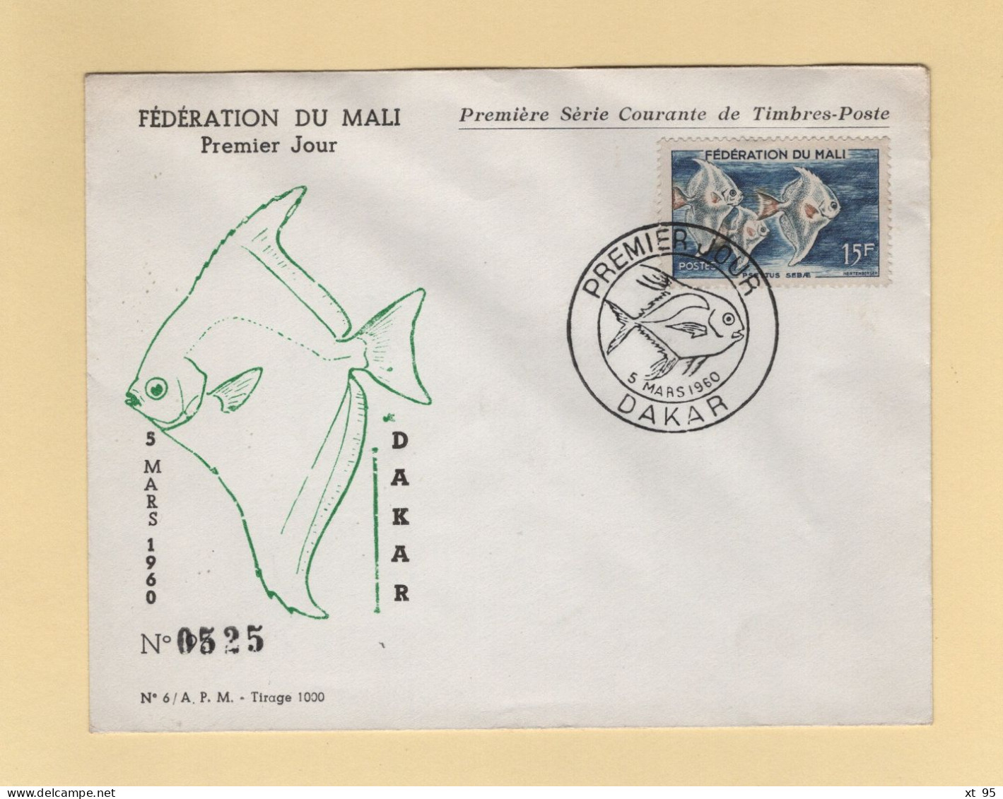 Mali - FDC - N°4 - Poisson - 1960 - Dakar - Malí (1959-...)