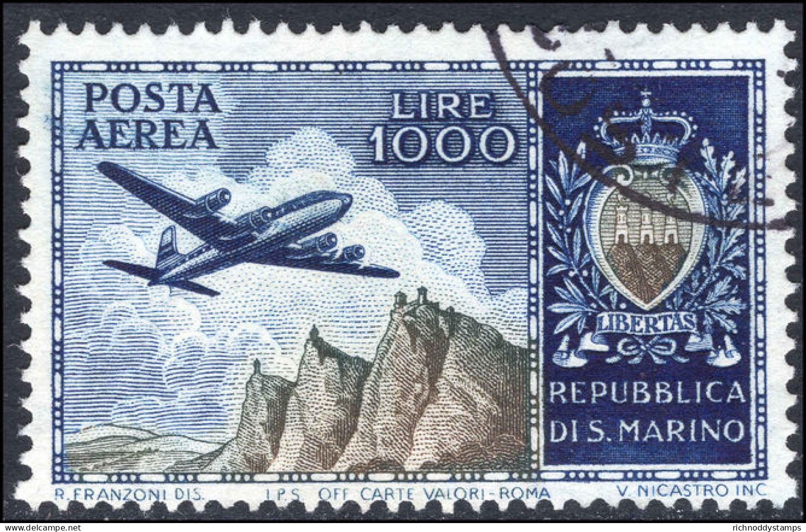 San Marino 1954 Douglas DC-6 Fine Used. - Gebruikt