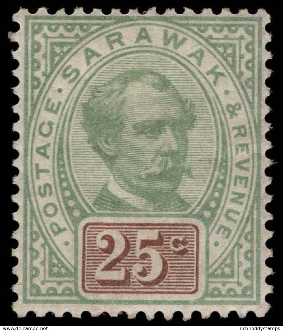 Sarawak 1888-97 25c Green And Brown Mounted Mint. - Sarawak (...-1963)