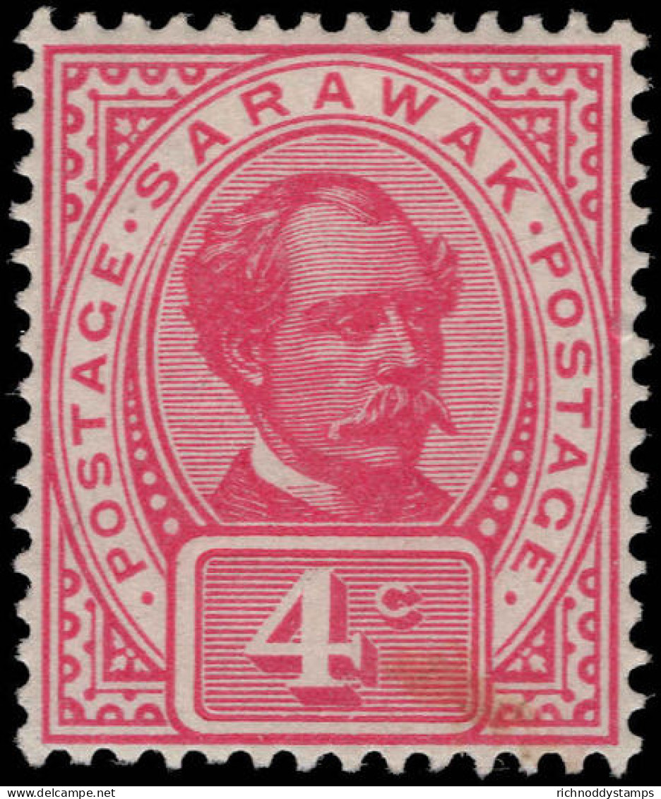 Sarawak 1899-1908 4c Rose-carmine (tone Mark) Mounted Mint. - Sarawak (...-1963)