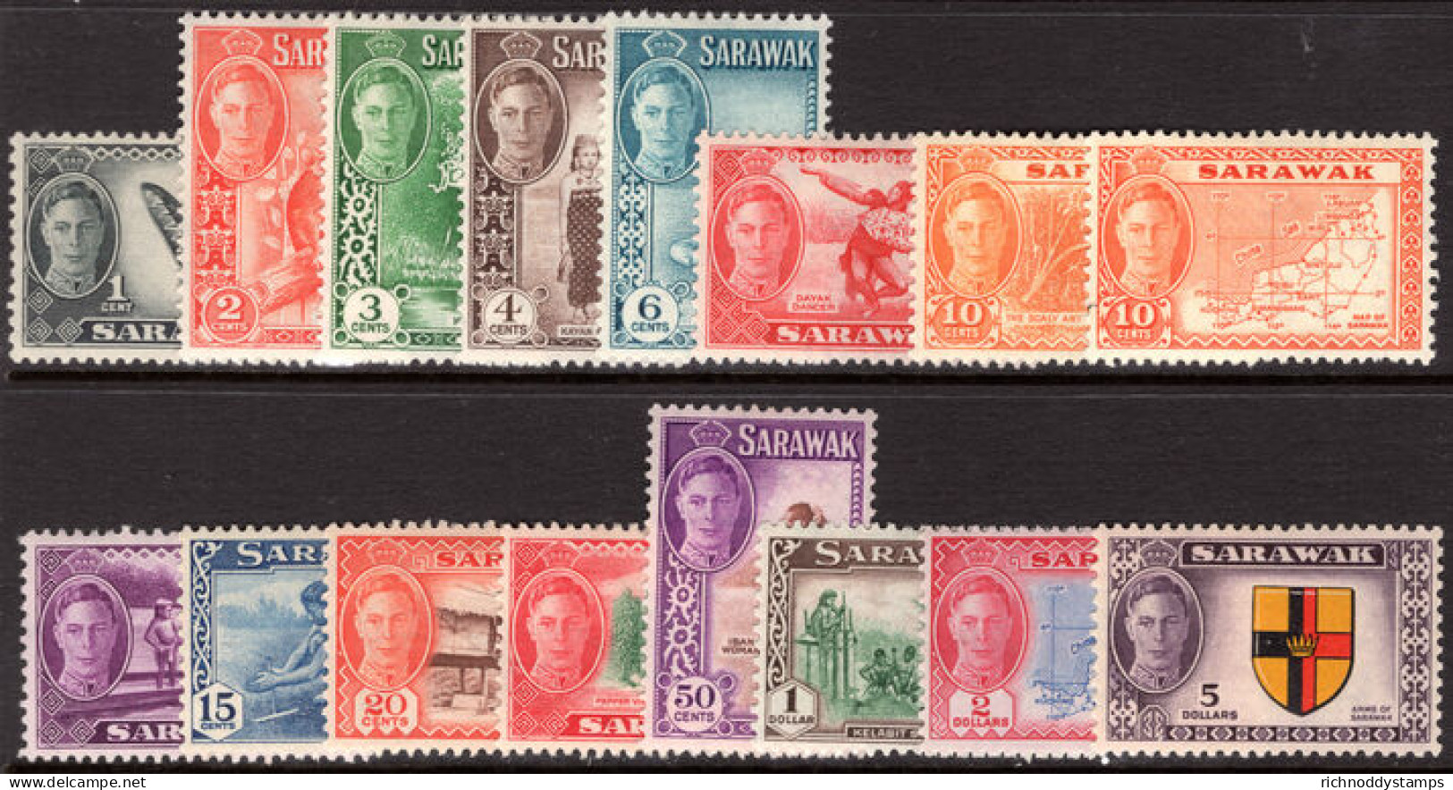 Sarawak 1950 Set Lightly Mounted Mint. - Sarawak (...-1963)
