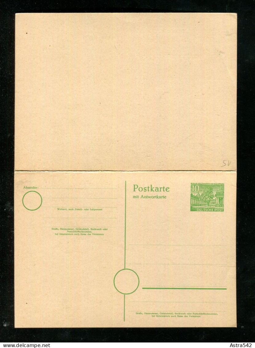 "BERLIN" 1949, Postkarte Mit Antwortteil Mi. P 8 ** (17554) - Postkarten - Ungebraucht