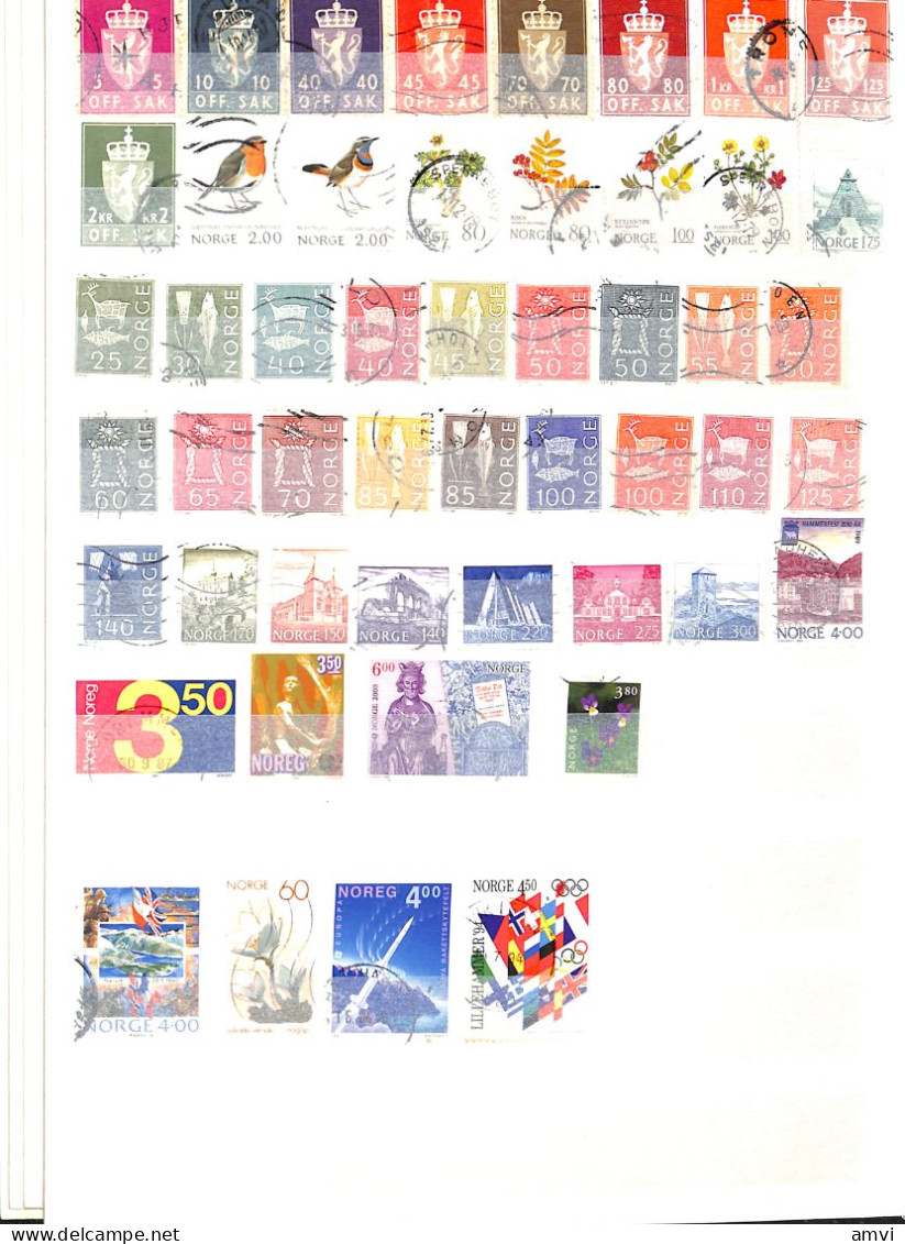 23-0611 Sam Collection Environs 230 Timbres Norvege Sans Album - Sammlungen