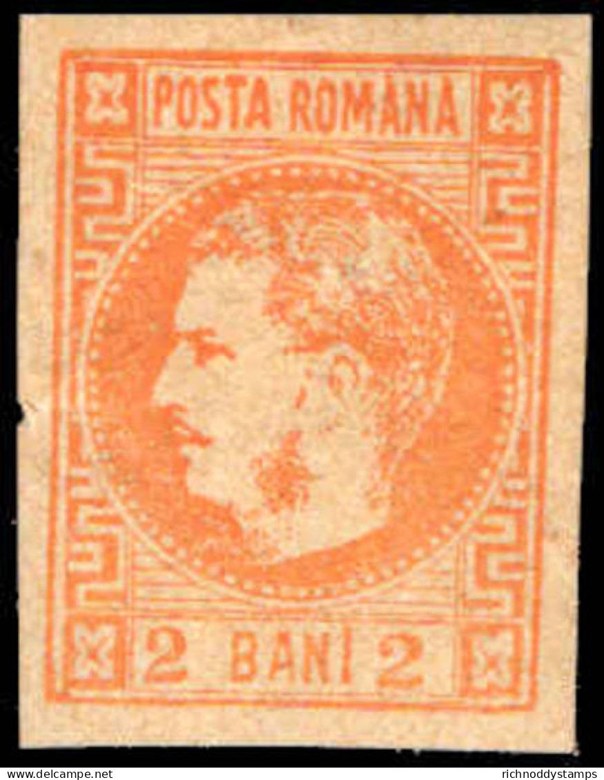 Romania 1868-70 2b Red-orange Mounted Mint. - Ongebruikt