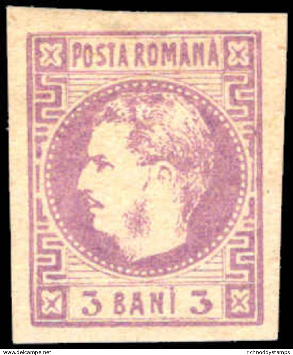 Romania 1868-70 3b Mauve Mounted Mint. - Unused Stamps