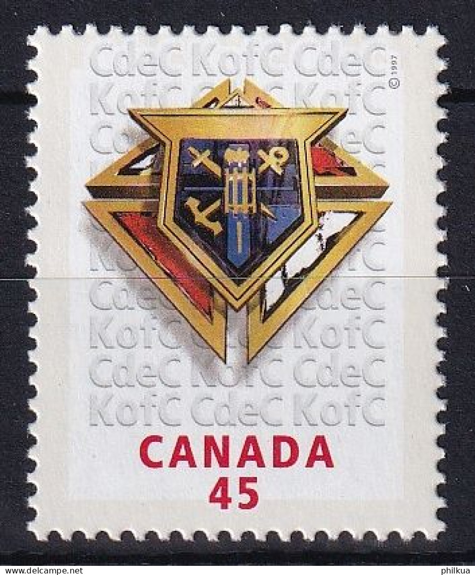 MiNr. 1634 Kanada (Dominion) 1997, 5. Aug. 100 Jahre Kolumbus-Ritterorden In Kanada - Postfrisch/**/MNH - Nuevos