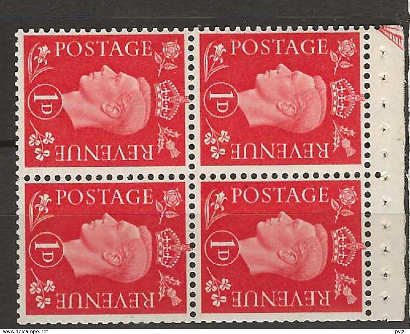 1937 MNH GB, Booklet Pane SG 463ab Postfris** - Unused Stamps