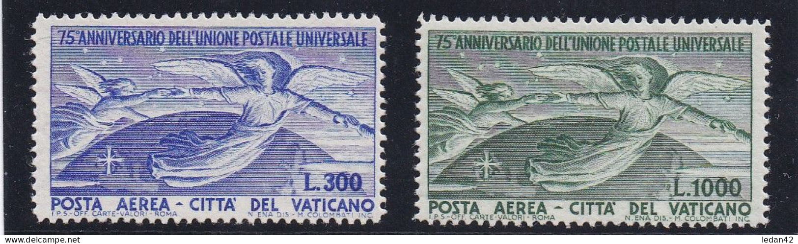 Vatican 1949, Cat Yvert N°  PA 18/19 **. 75e Anniversaire De L'UPU. Gomme Parfaite - Urgente