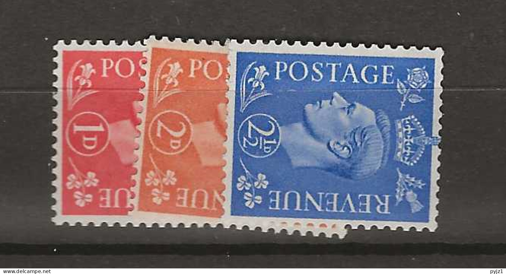 1941 MNH GB, Mi 222-25Y Sideway Watermark  "light Colours" Postfris** - Unused Stamps