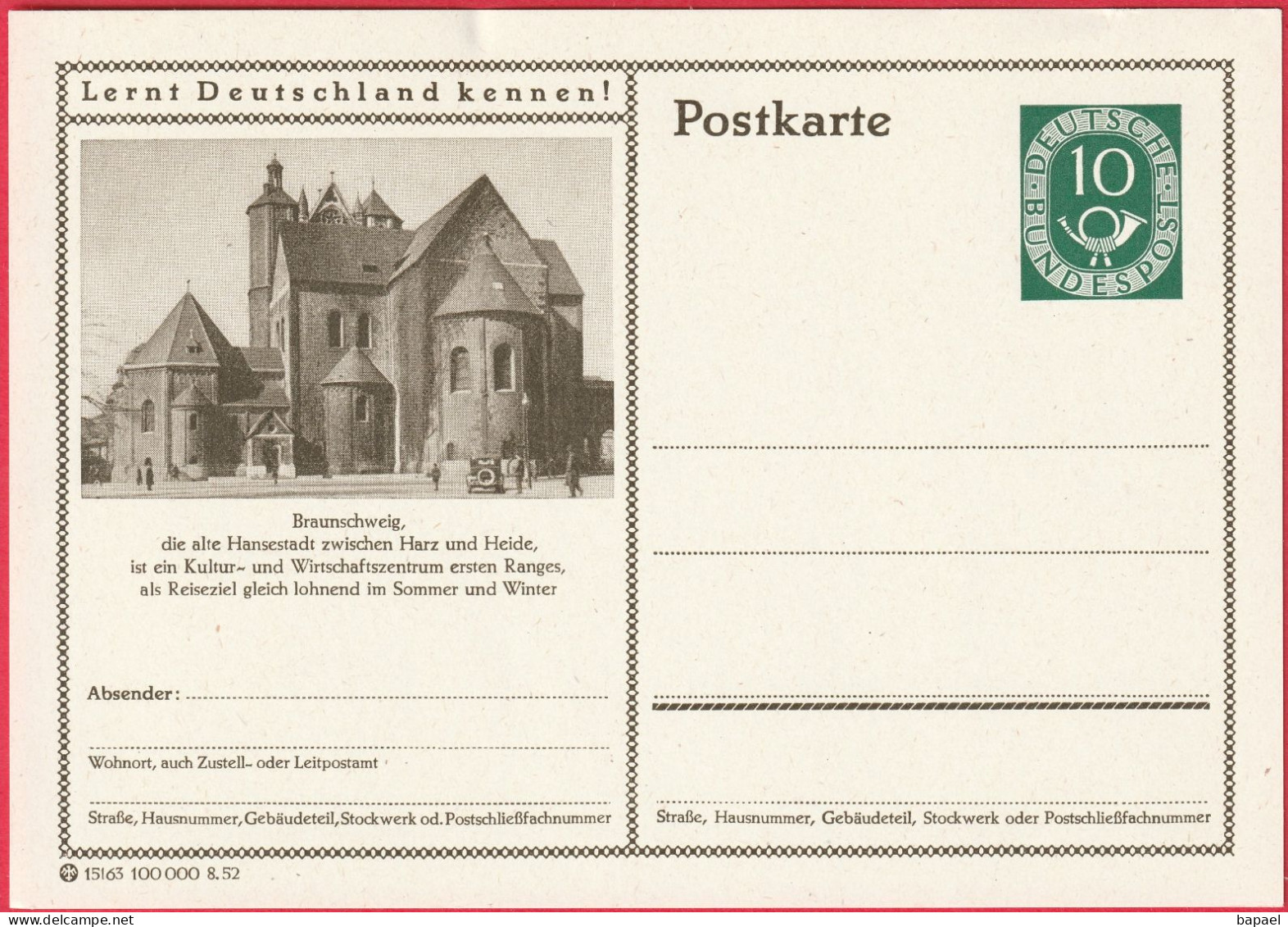 Entier Postal (CP) - Brunswick (Allemagne) - Vieille Ville Hanséatique Entre Harz Et Heide - Postkarten - Ungebraucht