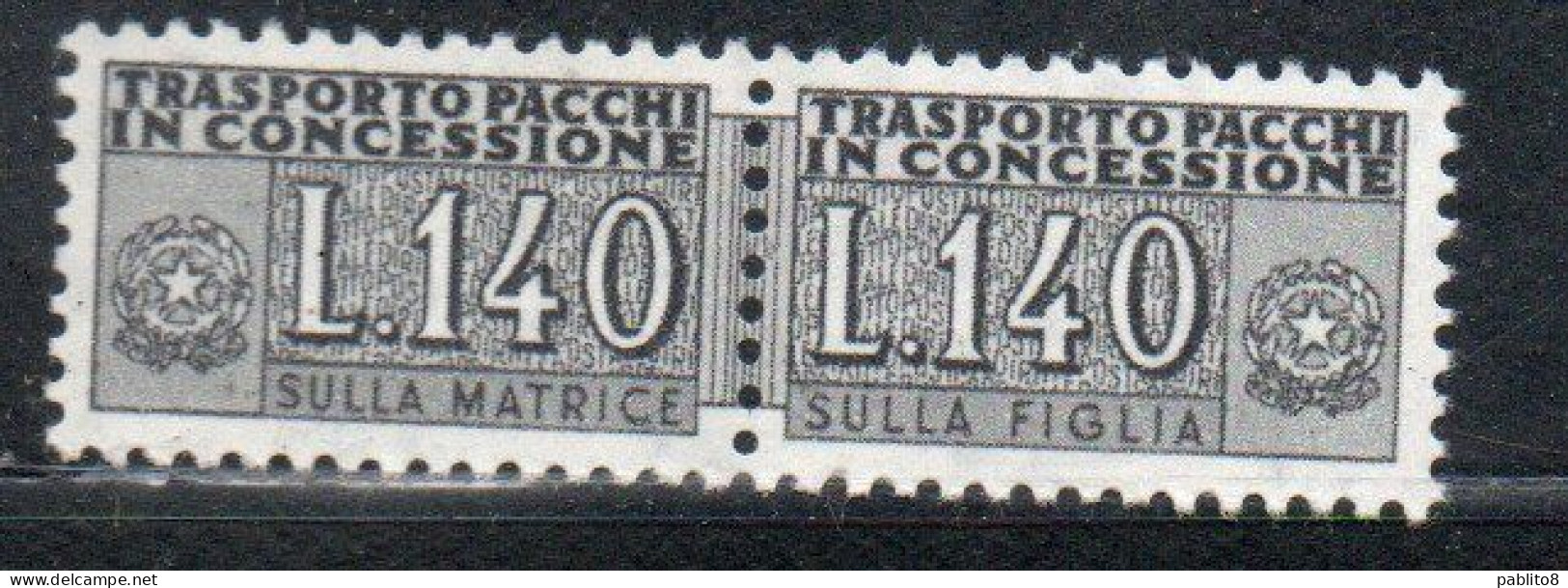 ITALIA REPUBBLICA ITALY REPUBLIC 1955 1981 PACCHI IN CONCESSIONE PARCEL POST STELLE STARS LIRE 140 MNH - Concessiepaketten