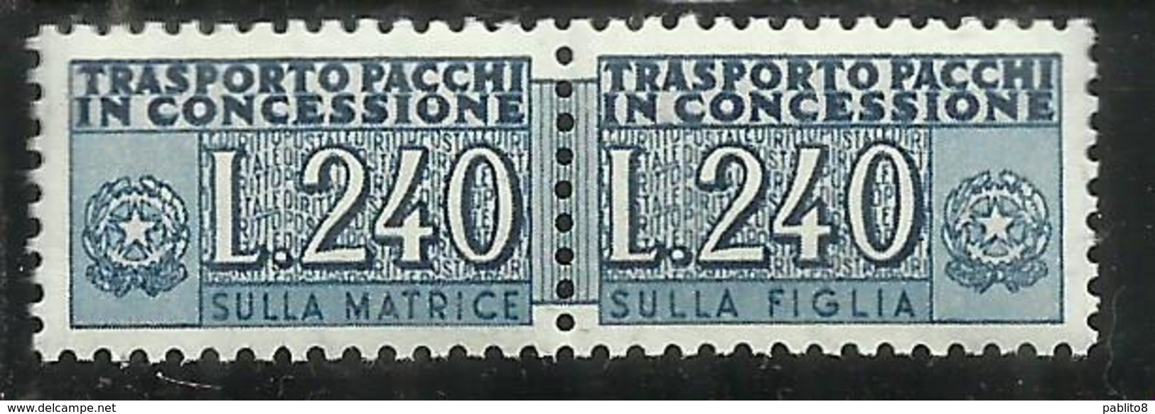 ITALIA REPUBBLICA ITALY REPUBLIC 1955 1981 PACCHI IN CONCESSIONE PARCEL POST STELLE STARS LIRE 240 MNH - Colis-concession