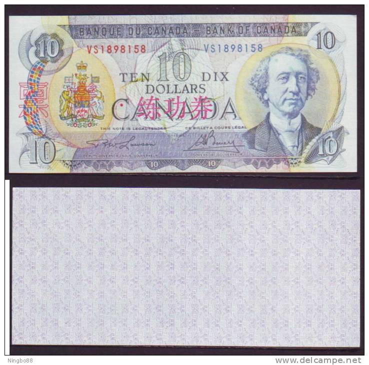 China BOC Bank (bank Of China) Training/test Banknote,Canada Dollars A Series $10 Note Specimen Overprint - Canada