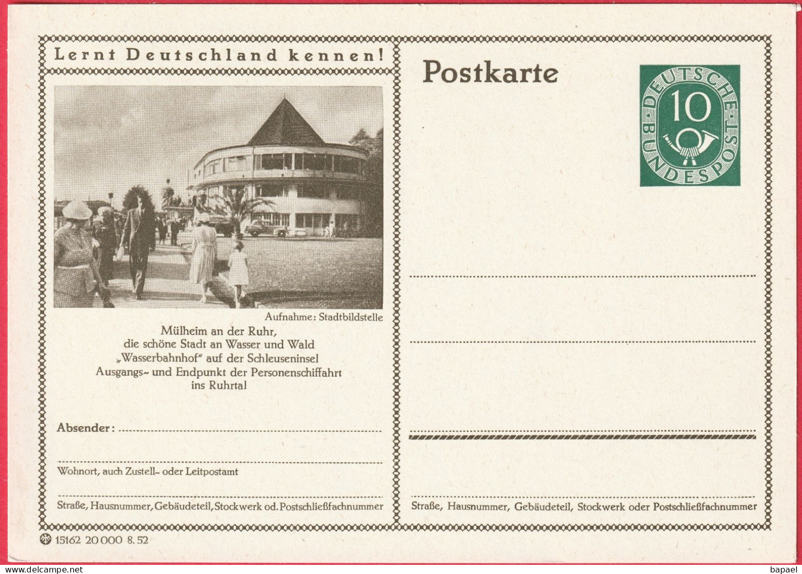 Entier Postal (CP) - Mülheim An Der Ruhr (Allemagne) - Belle Ville Et Forêt Station D'Eau - Postkarten - Ungebraucht