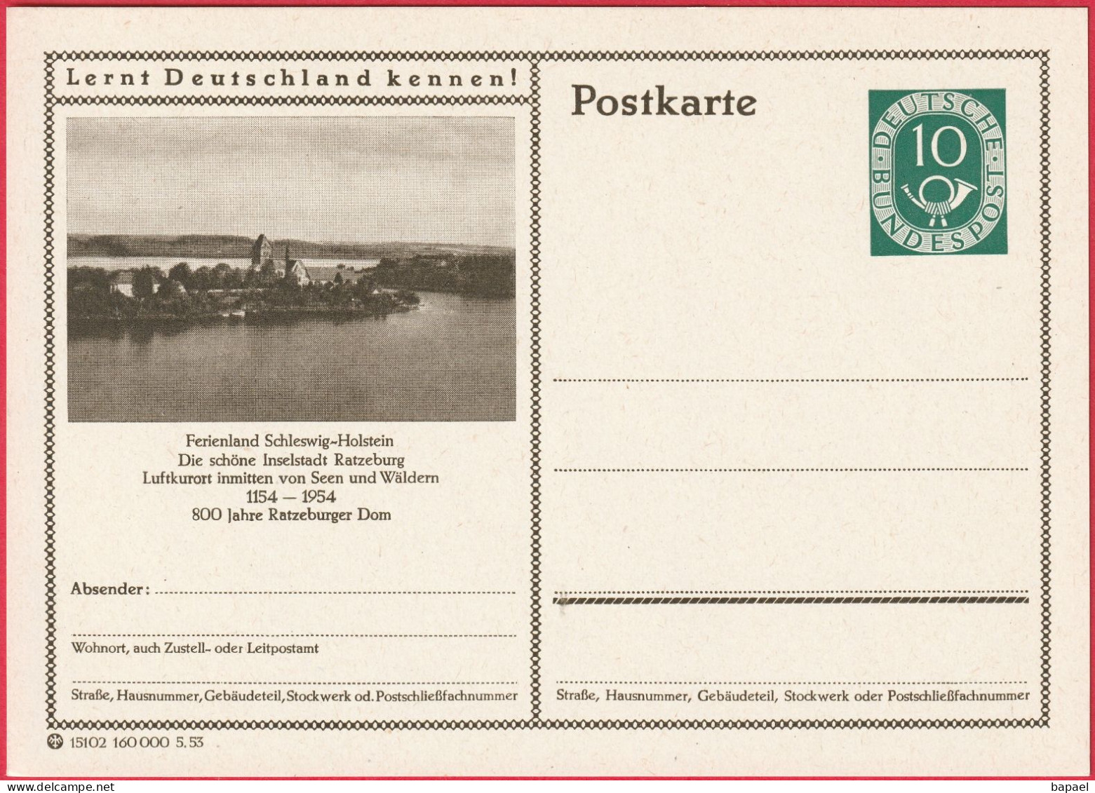 Entier Postal (CP) - Ratzeburg (Allemagne) - Station Climatique Entourée De Lacs Et De Forêts - Postkarten - Ungebraucht