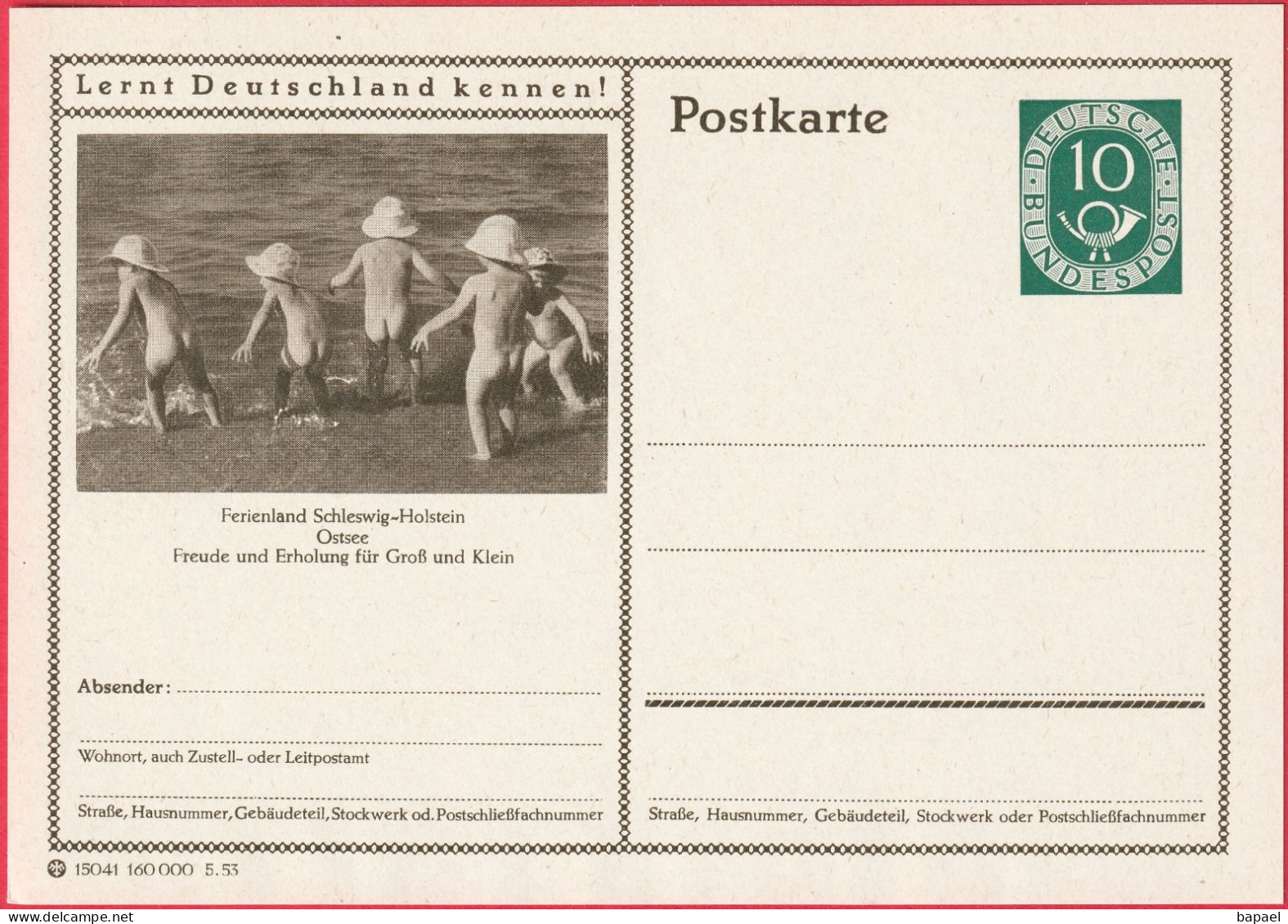 Entier Postal (CP) - Schleswig-Holstein (Allemagne) - Mer Baltique - Joie Et Détente Pour Petits Et Grands - Postkarten - Ungebraucht