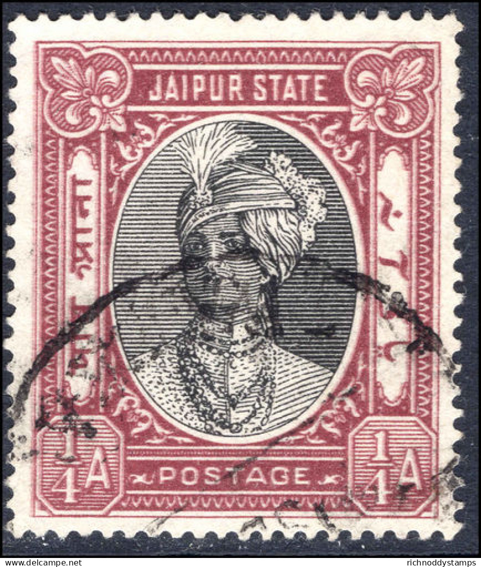 Jaipur 1932-46 &#188;a Postage Double Print Fine Used.  - Jaipur