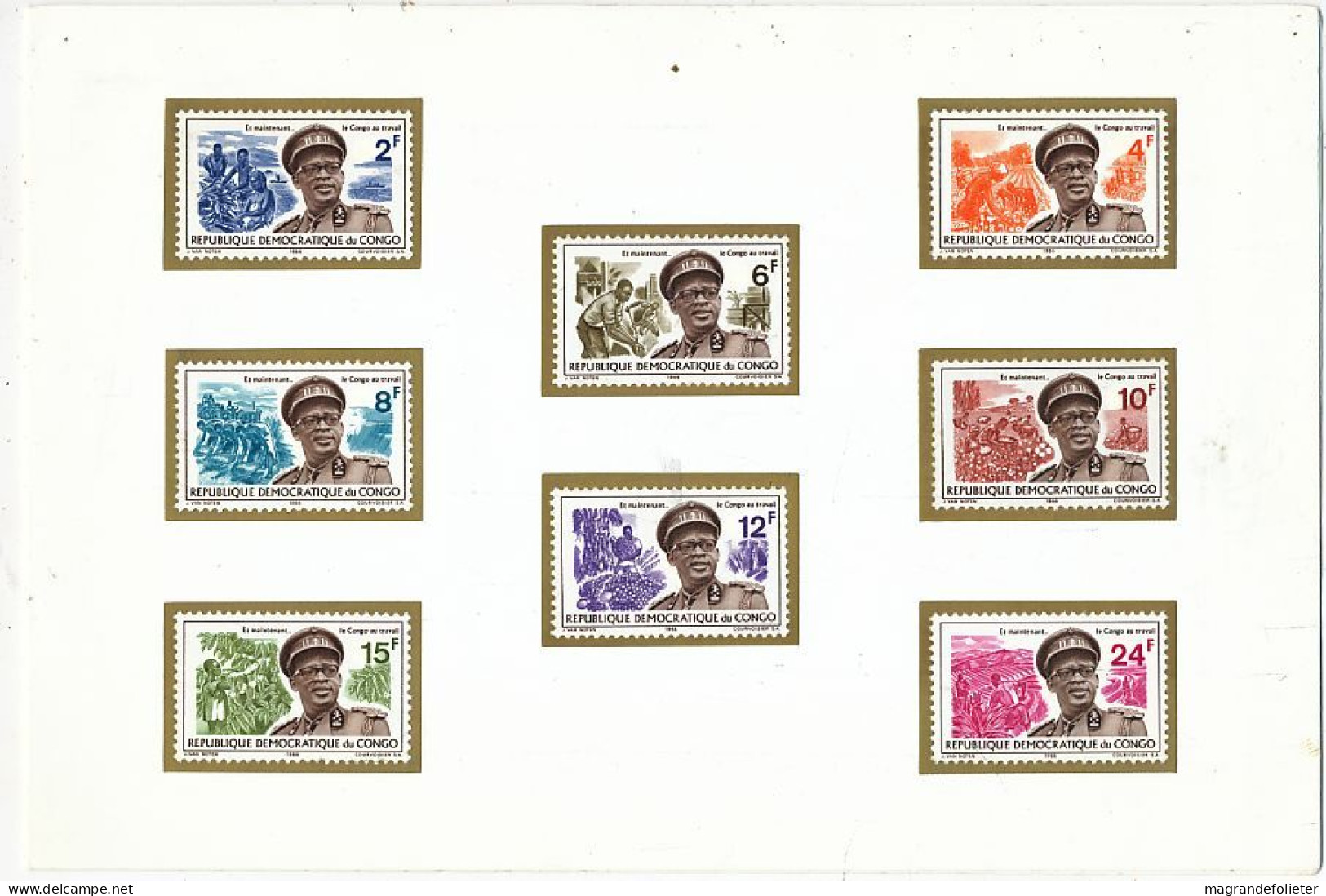 TIMBRE STAMP ZEGEL REPUBLIQUE DU CONGO AU TRAVAL FEUILLET + BL  1966 - Briefe U. Dokumente