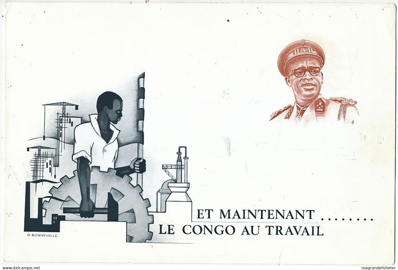 TIMBRE STAMP ZEGEL REPUBLIQUE DU CONGO AU TRAVAL FEUILLET + BL  1966 - Brieven En Documenten