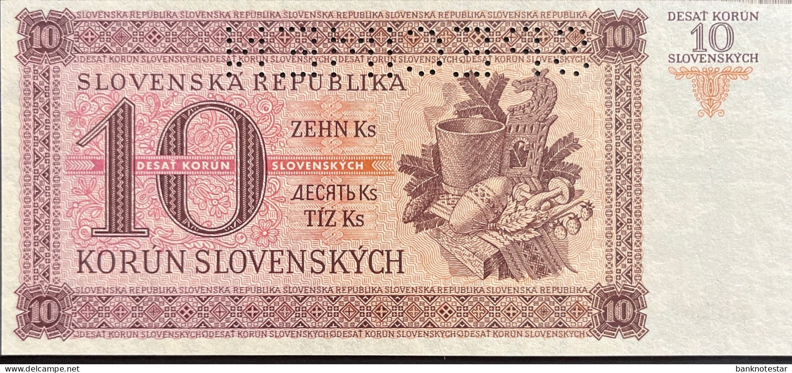 Slovakia 10 Korun, P-6s (20.07.1943) - UNC - SPECIMEN - Slowakije