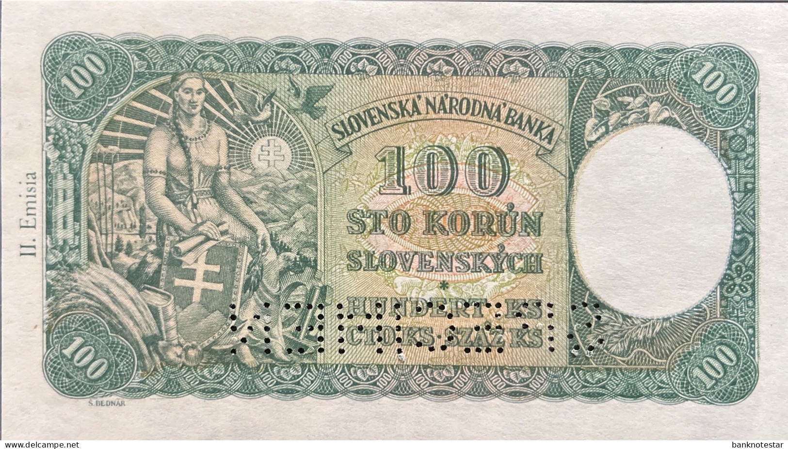 Slovakia 100 Korun, P-11s (07.10.1940) - UNC - SPECIMEN - Eslovaquia