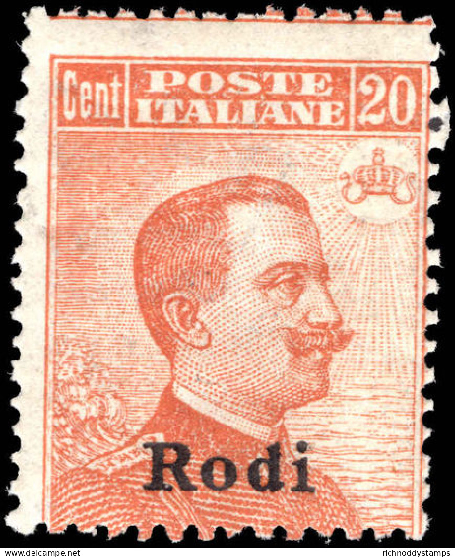 Rodi 1912-21 20c Orange Watermarked Unmounted Mint. - Egée (Rodi)