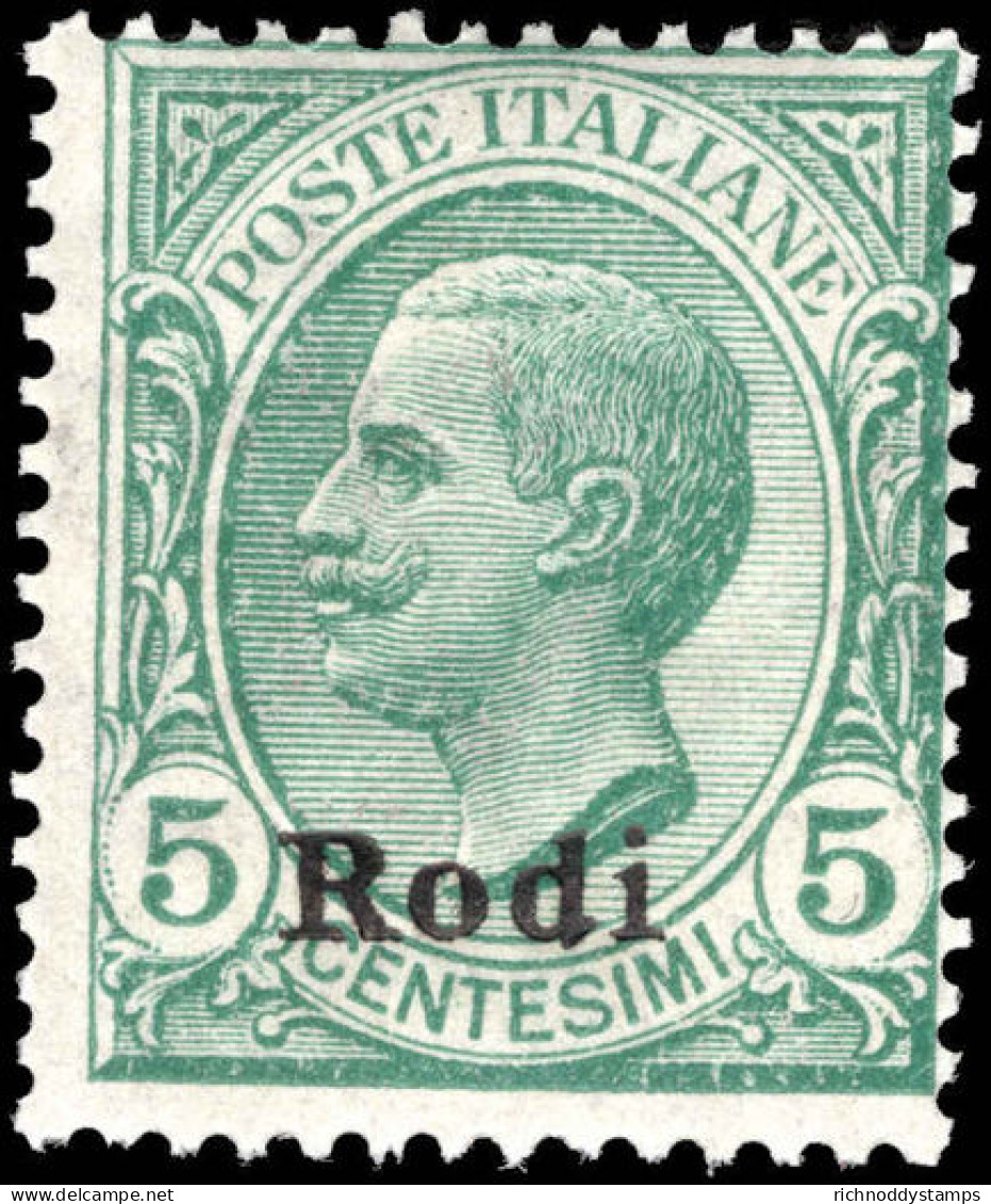 Rodi 1912-21 5c Green Unmounted Mint. - Egée (Rodi)