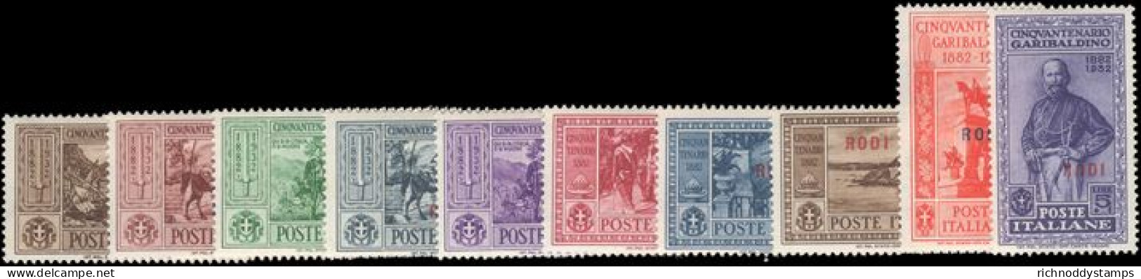 Rodi Rhodes 1932 Garibaldi Set Lightly Mounted Mint. - Aegean (Rodi)