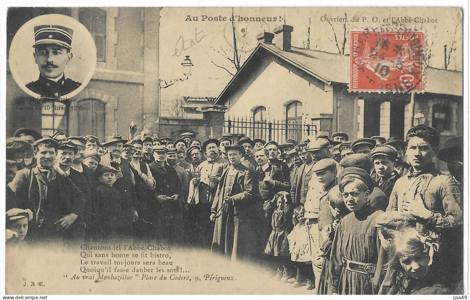 24    AU  POSTE  D' HONNEUR  OUVRIERS  DU  P.O ET L' ABBE  CHABOT   (ETAT ) - Périgueux