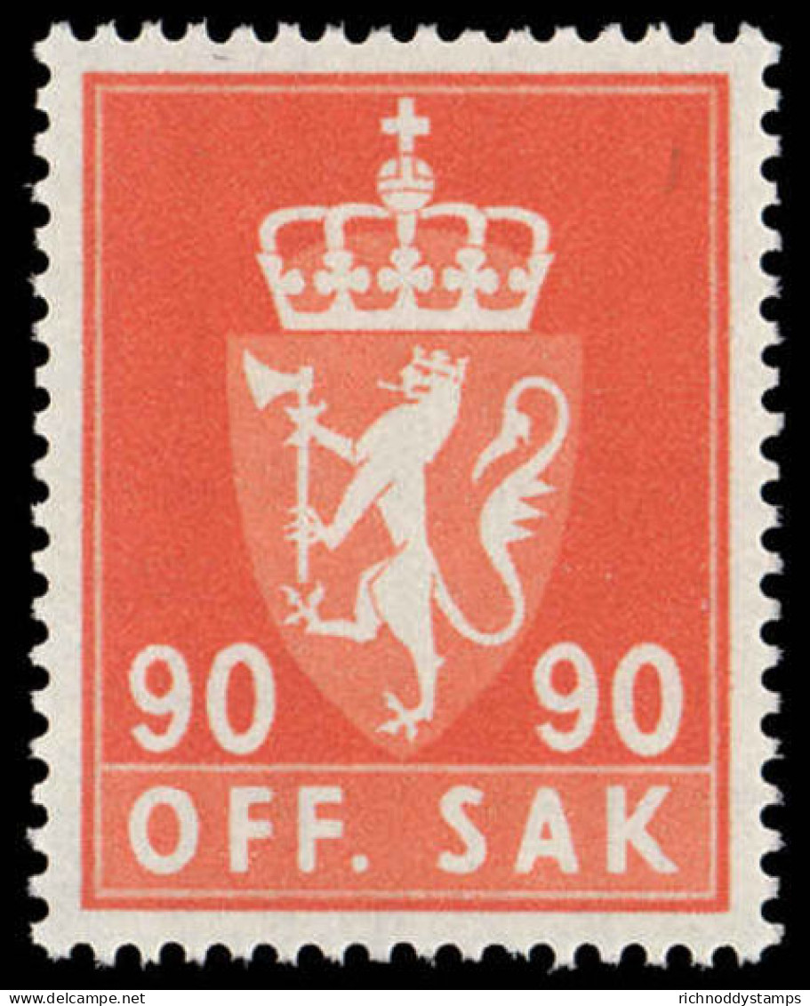 Norway 1958 90&#248; Official Unmounted Mint. - Neufs