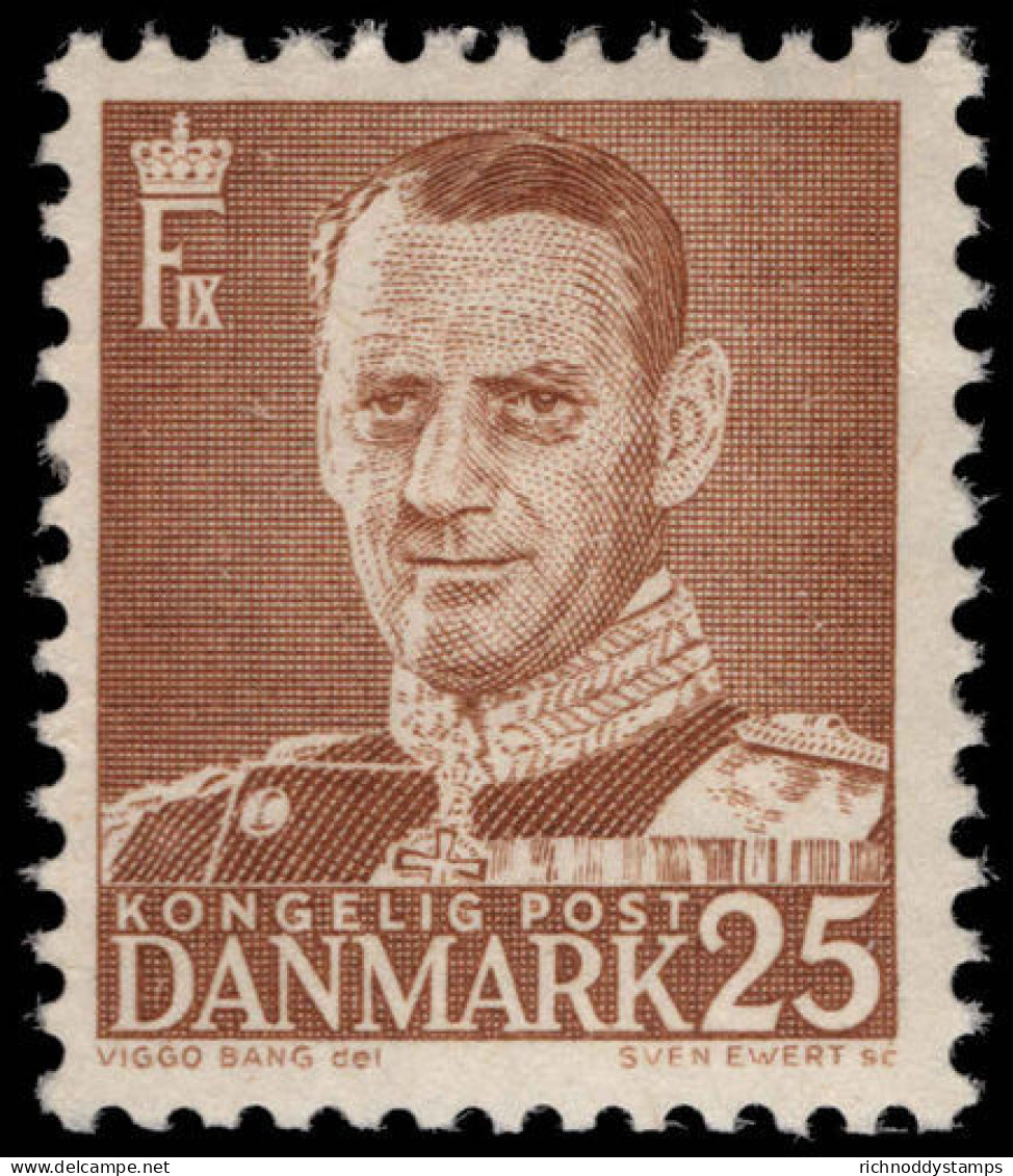 Denmark 1948-55 25ø Brown Unmounted Mint. - Ungebraucht