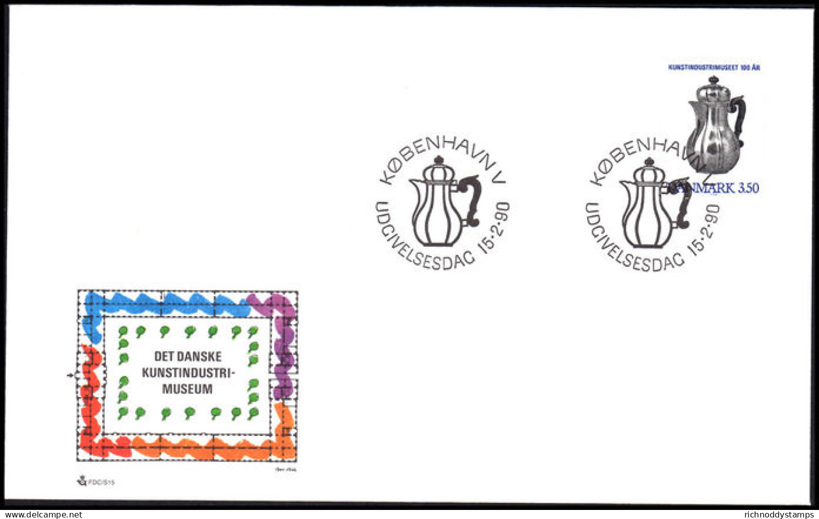 Denmark 1990 Museum Of Decorative Arts First Day Cover - Covers & Documents