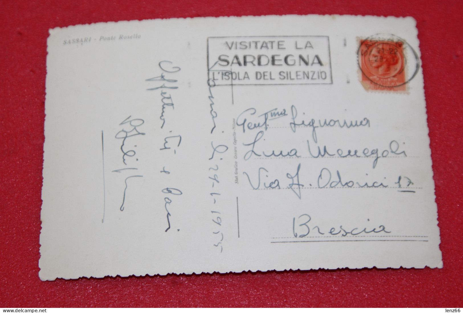 Sassari Ponte Rosella + Timbro Targhetta Visitate La Sardegna 1955 - Other & Unclassified