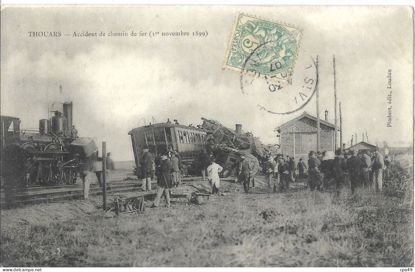 79    THOUARS  ACCIDENT  DE  CHEMIN    DE  FER  1er  NOVEMBRE  1899 - Thouars