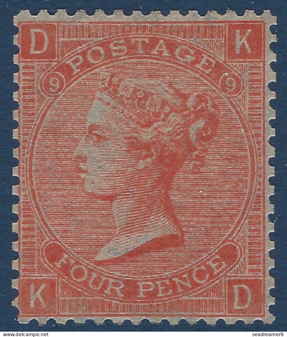 Grande Bretagne N°32* 4 Pence Rouge Orange (PL9_DK/KD) Tres Frais & TTB - Unused Stamps