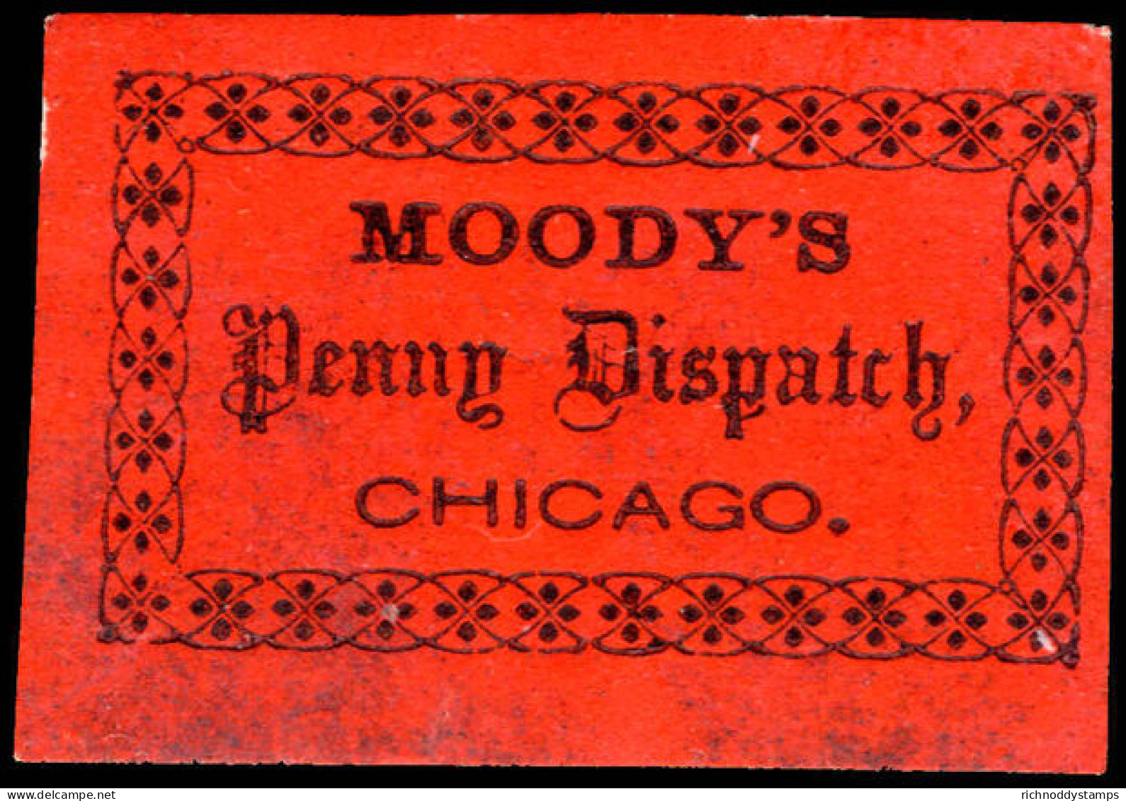 Moodys Despatch 1856 (1c) Black On Red (sold As Is). - Lokalausgaben