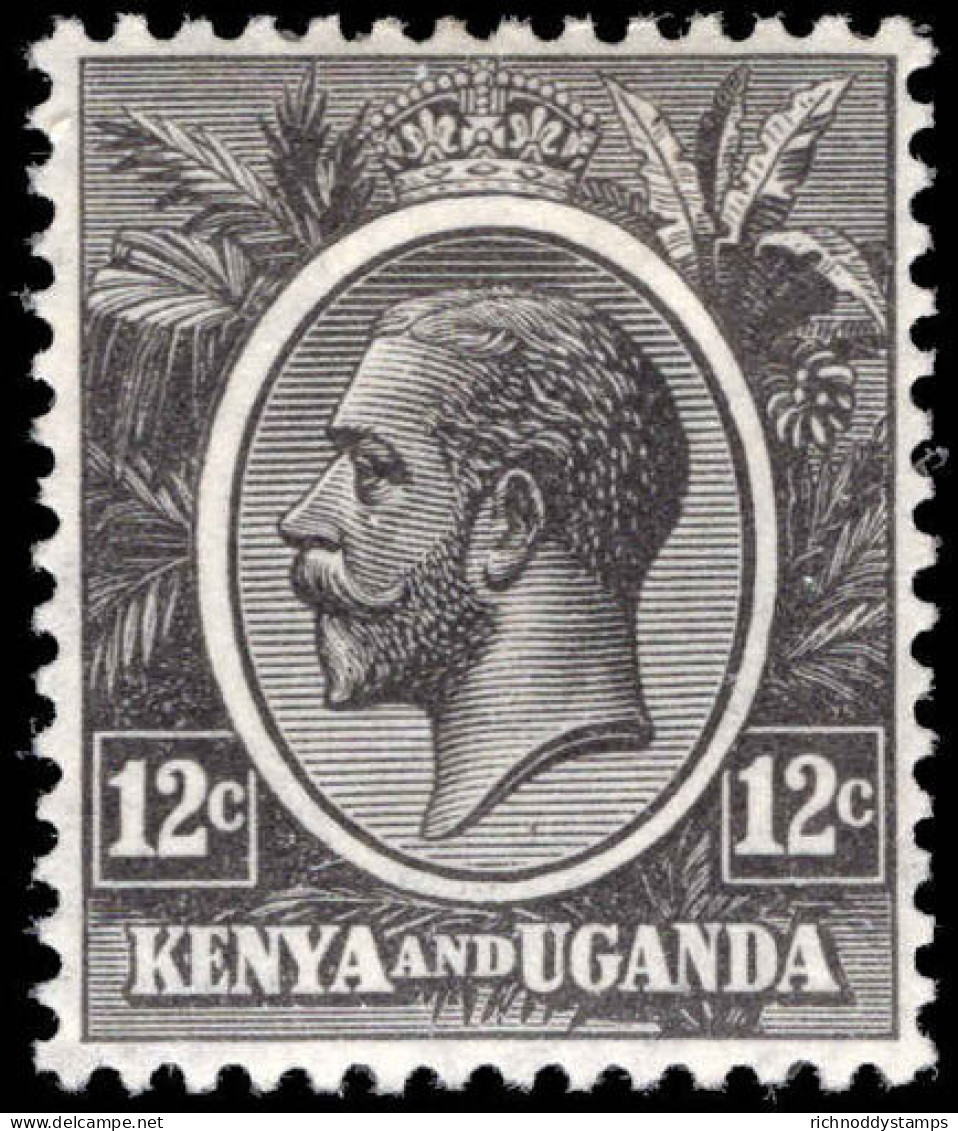 Kenya And Uganda 1922-27 12c Grey-black Lightly Mounted Mint. - Kenya & Oeganda
