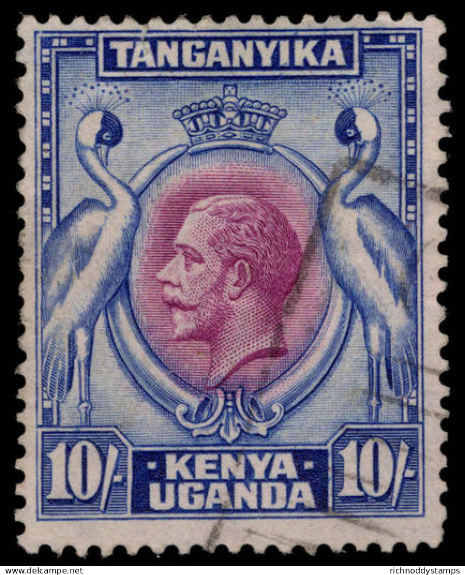 Kenya Uganda & Tanganyika 1935-37 10s Purple And Blue Fine Used. - Kenya & Uganda