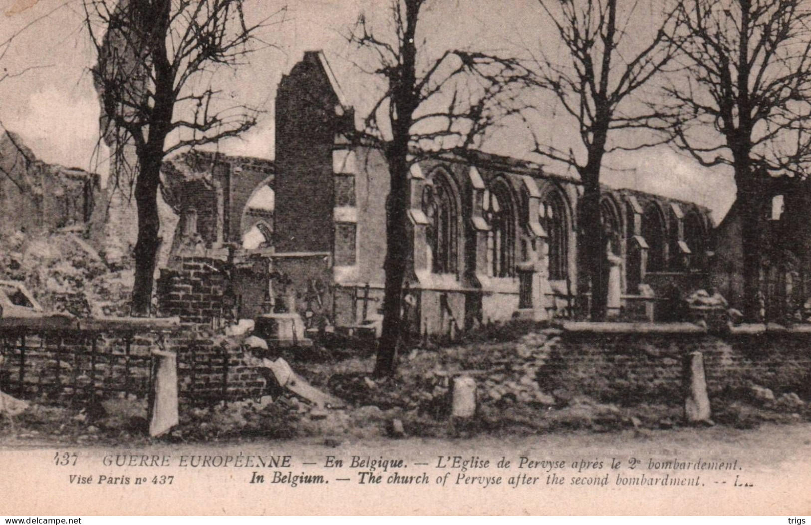 Pervyse (1914-1918) - L'Église Après Le 2e Bombardement - Diksmuide