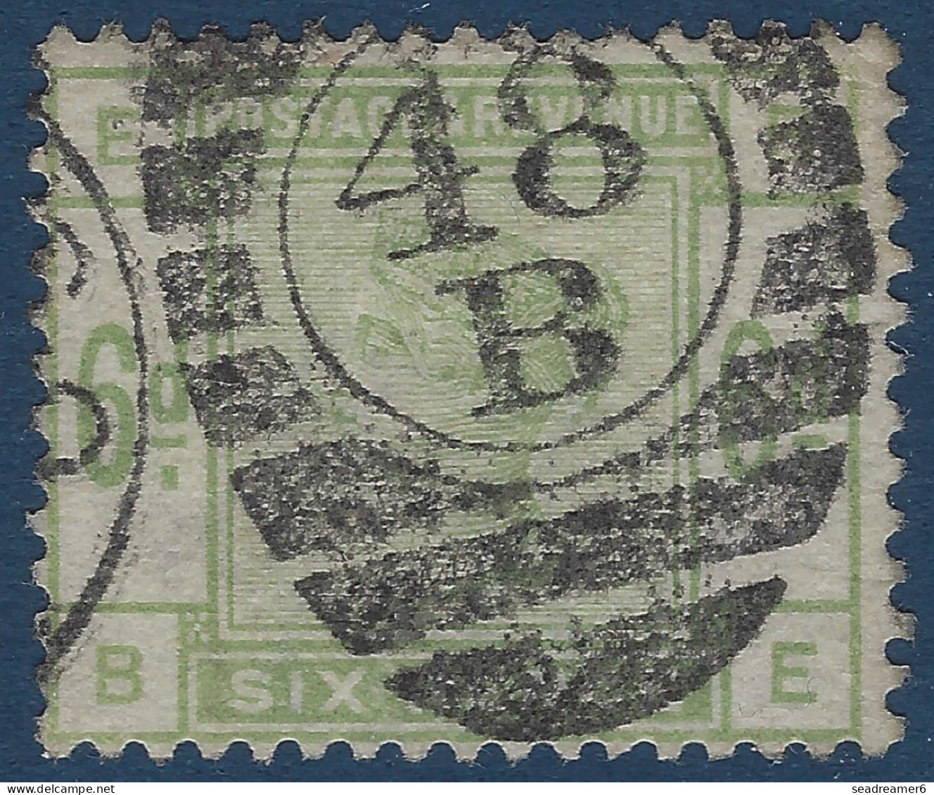 Grande Bretagne N°83 6 Pence Vert (POS EB/BE) Oblitéré Dateur Mixte Killer " 48B "  TTB - Used Stamps