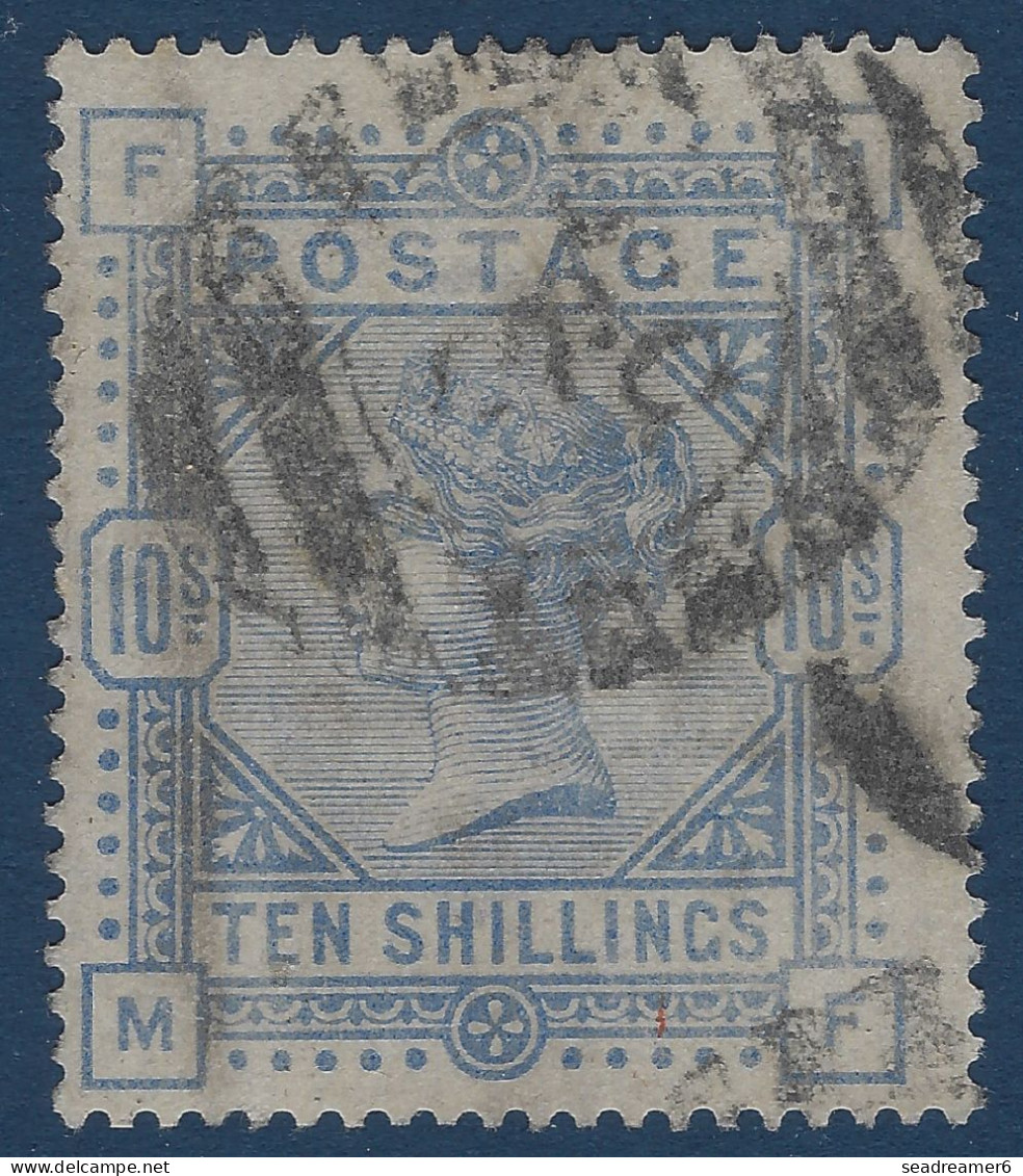 Grande Bretagne N°183a (GIBBONS) 10 Shilling Outremer Pale Oblitéré Killer Leger Très Frais  TTB - Used Stamps